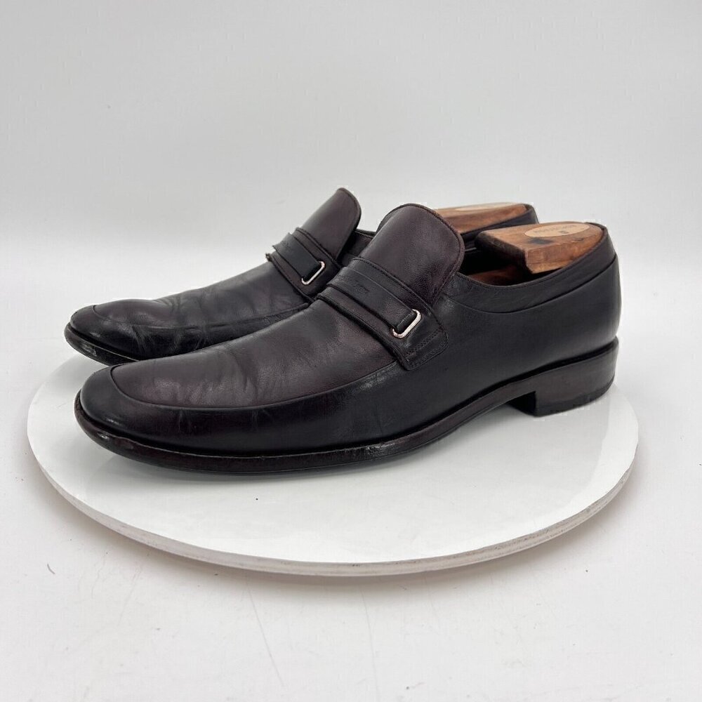 Ermenegildo Zegna Men Size 9D Brown Leather Penny Loafers Slip On Dress Shoes - Picture 2 of 16